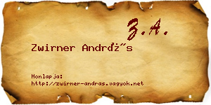 Zwirner András névjegykártya